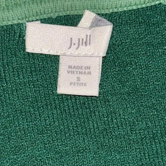 J.Jill ~ open front cardi green with cuffed sleeve size small petite - Picture 6 of 7